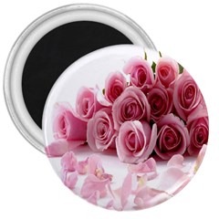 Pink Roses 3  Button Magnet