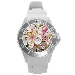 Flower Alstromeria Plastic Sport Watch (large) by ADIStyle