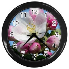 Apple Blossom  Wall Clock (black) by ADIStyle