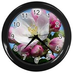 Apple Blossom  Wall Clock (Black) Front