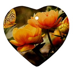 Flowers Butterfly Heart Ornament