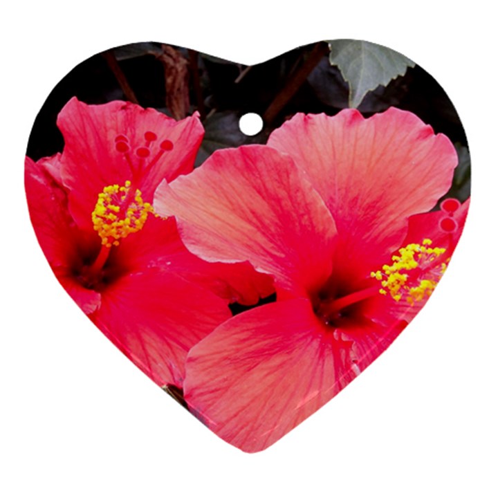 Red Hibiscus Heart Ornament