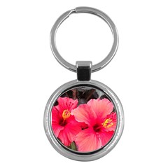 Red Hibiscus Key Chain (round) by ADIStyle