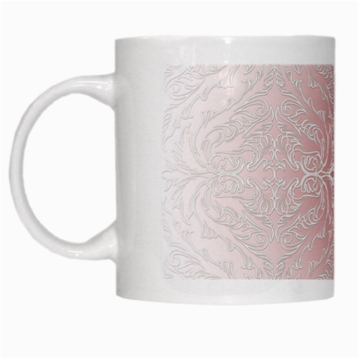 Elegant Damask White Coffee Mug