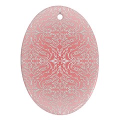 Pink Elegant Damask Oval Ornament