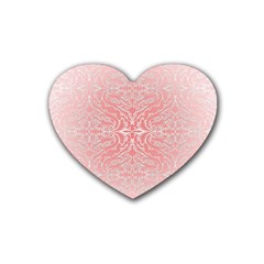 Pink Elegant Damask Drink Coasters (heart)