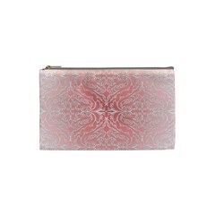 Pink Elegant Damask Cosmetic Bag (small) by ADIStyle