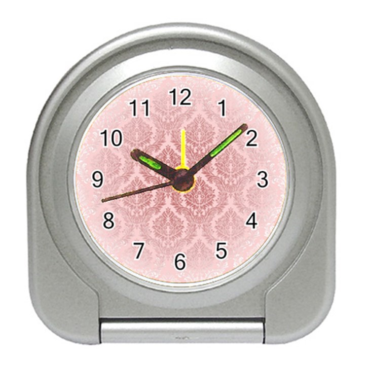 Luxury Pink Damask Desk Alarm Clock