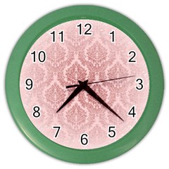 Luxury Pink Damask Wall Clock (color)