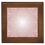 Pink Damask Framed Ceramic Tile Front