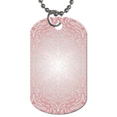 Pink Damask Dog Tag (one Sided)