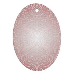 Pink Damask Oval Ornament (two Sides) by ADIStyle