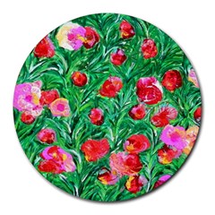 Flower Dreams 8  Mouse Pad (round) by dawnsebaughinc