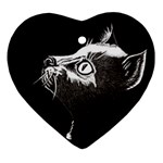 Shadow Cat Heart Ornament Front