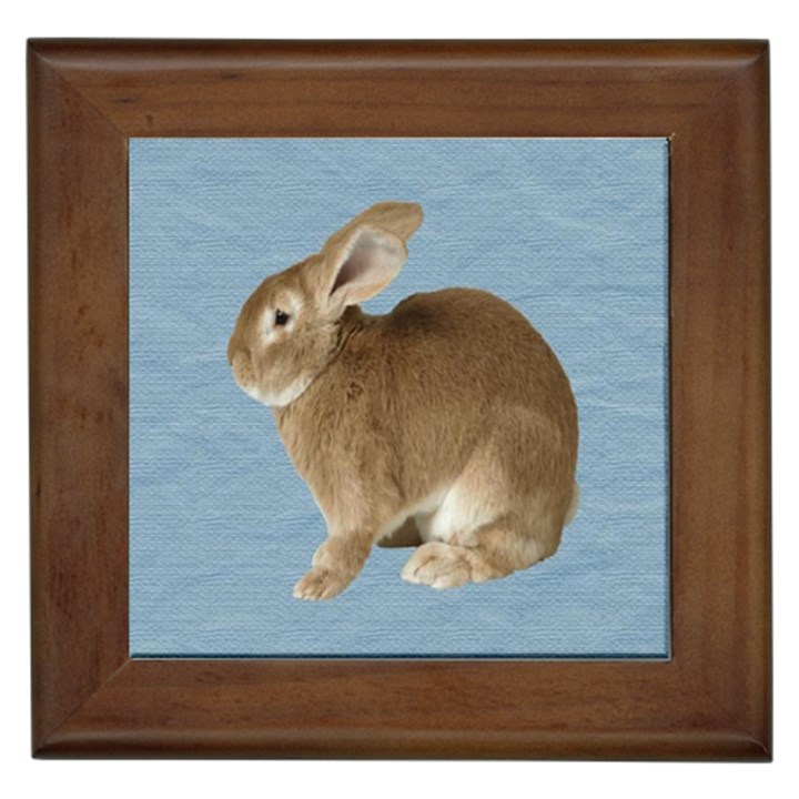 Cute Bunny Framed Ceramic Tile