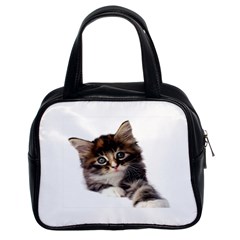 Curious Kitty Classic Handbag (two Sides) by mysticalimages