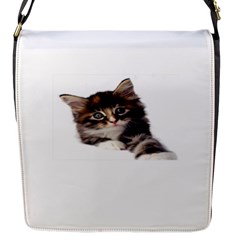 Curious Kitty Flap Closure Messenger Bag (small) by mysticalimages