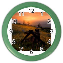 Evening Rest Wall Clock (color) by mysticalimages