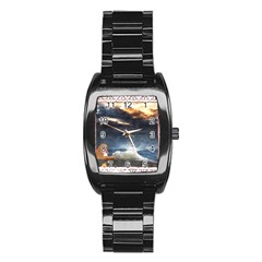 Stormy Twilight [framed] Men s Stainless Steel Barrel Analog Watch by mysticalimages