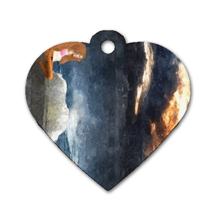 Stormy Twilight  Dog Tag Heart (One Sided) 