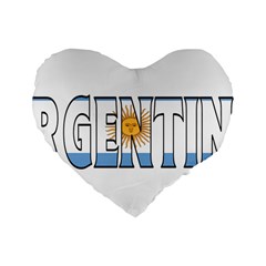 Argentina 16  Premium Heart Shape Cushion  by worldbanners