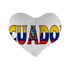 Ecuador 16  Premium Heart Shape Cushion  by worldbanners
