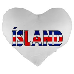 Iceland 19  Premium Heart Shape Cushion by worldbanners