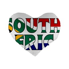 South Africa 16  Premium Heart Shape Cushion  by worldbanners