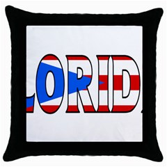 Florida P Rico Black Throw Pillow Case