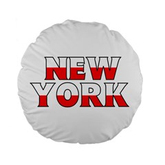 New York Poland 15  Premium Round Cushion  by worldbanners