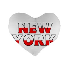 New York Poland 16  Premium Heart Shape Cushion 