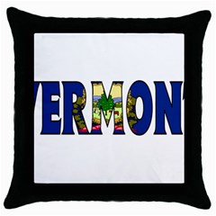 Vermont Black Throw Pillow Case