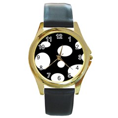 White23 Round Metal Watch (gold Rim) 