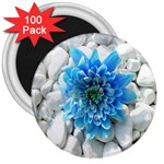 Blue 3  Button Magnet (100 pack) Front