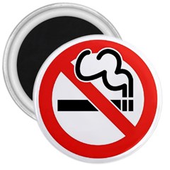 No Smoking 3  Button Magnet