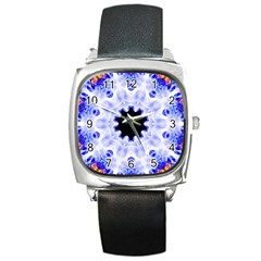 Smoke Art (5) Square Leather Watch