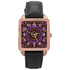 Smoke Art (18) Rose Gold Leather Watch 