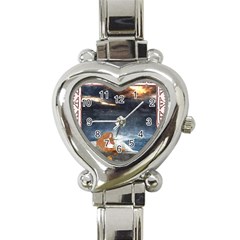 Stormy Twilight Ii [framed]  Heart Italian Charm Watch 