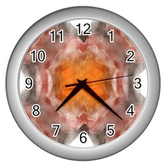 Seamless Background Fractal Wall Clock (silver) by hlehnerer