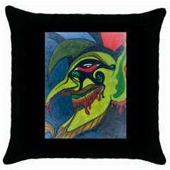 Jester Black Throw Pillow Case