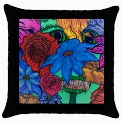 Creepy Beauty Black Throw Pillow Case