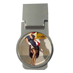 Retro Pin-up Girl Money Clip (round) by PinUpGallery