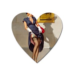 Retro Pin-up Girl Magnet (heart) by PinUpGallery