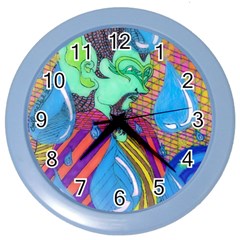 Rain Wall Clock (color) by JacklyneMae