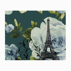 Blue Roses Vintage Paris Eiffel Tower Floral Fashion Decor Glasses Cloth (small)