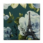 Blue roses vintage Paris Eiffel Tower floral fashion decor Face Towel Front