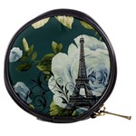 Blue roses vintage Paris Eiffel Tower floral fashion decor Mini Makeup Case Front