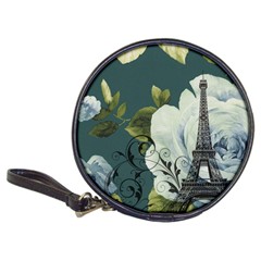 Blue Roses Vintage Paris Eiffel Tower Floral Fashion Decor Cd Wallet