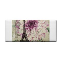 Purple Floral Vintage Paris Eiffel Tower Art Hand Towel by chicelegantboutique