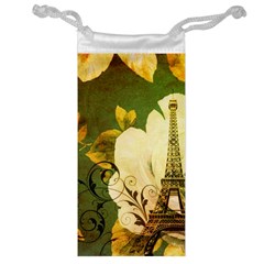 Floral Eiffel Tower Vintage French Paris Jewelry Bag by chicelegantboutique
